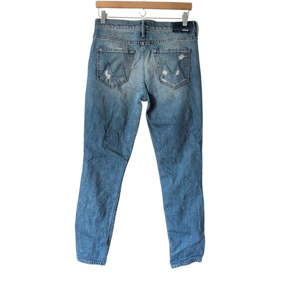 MOTHER Denim The Flirt Jeans High Rise Size 27 Cold Feet Fray Distressed Taper - Picture 4 of 11